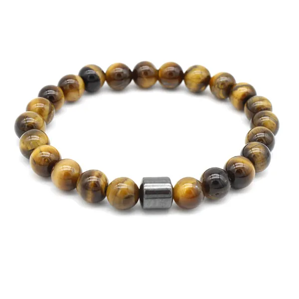 Tiger Eye Stone Beaded Bracelet (Circumference 19.5cm) 虎眼石串珠手鍊 (鍊長 19.5cm) KJBR16212