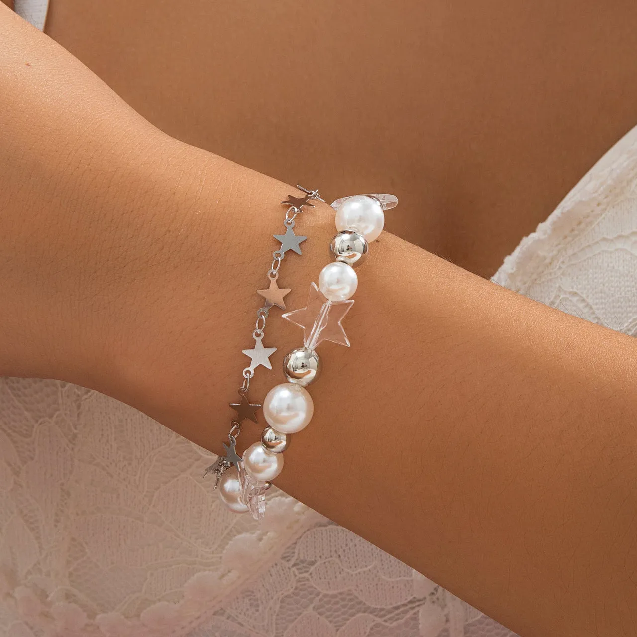 Toleet Star Pearl Double Layer Bracelet