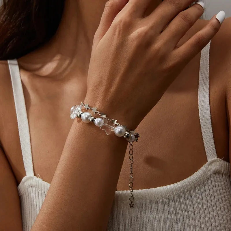 Toleet Star Pearl Double Layer Bracelet