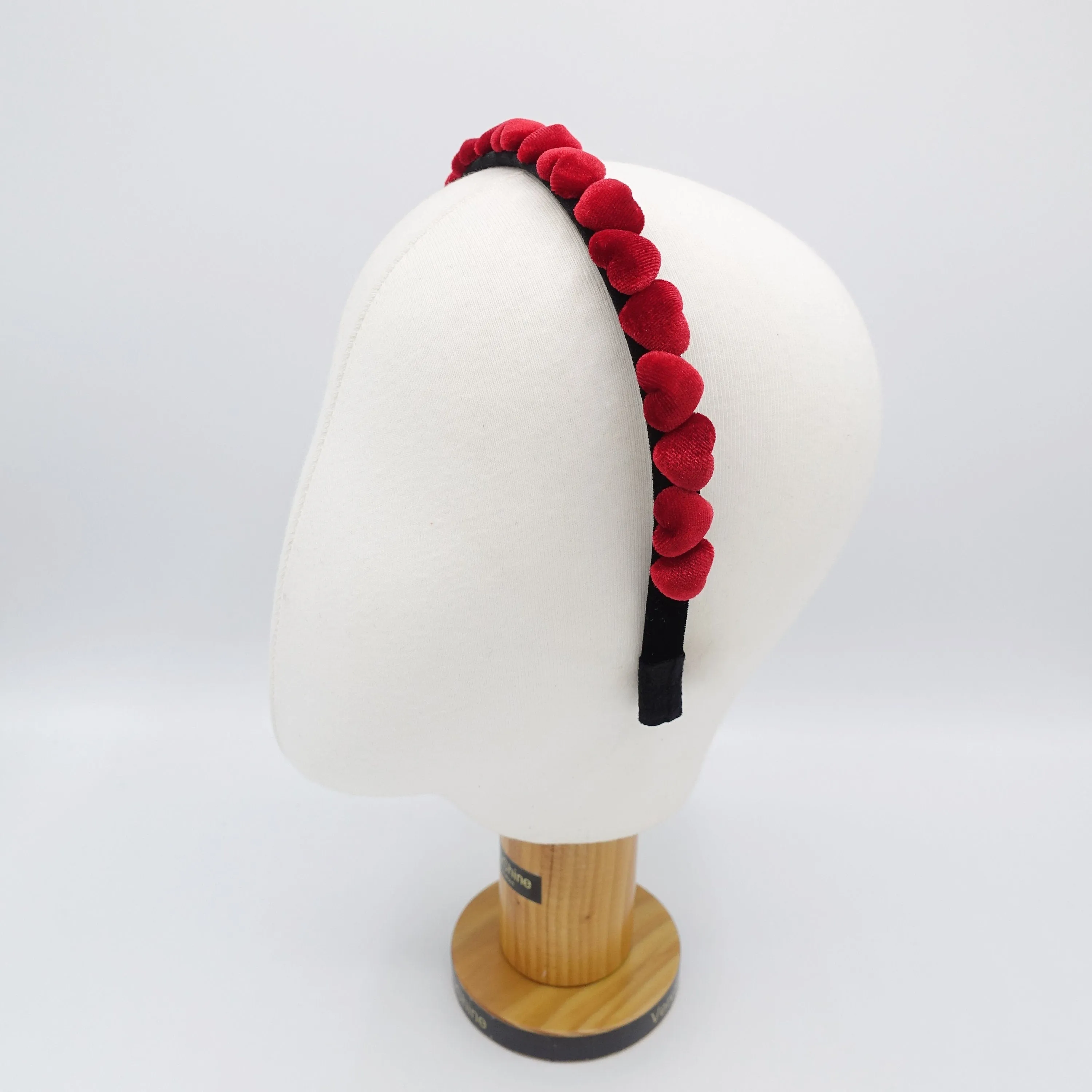 velvet headband, heart headband, velvet heart headband for women