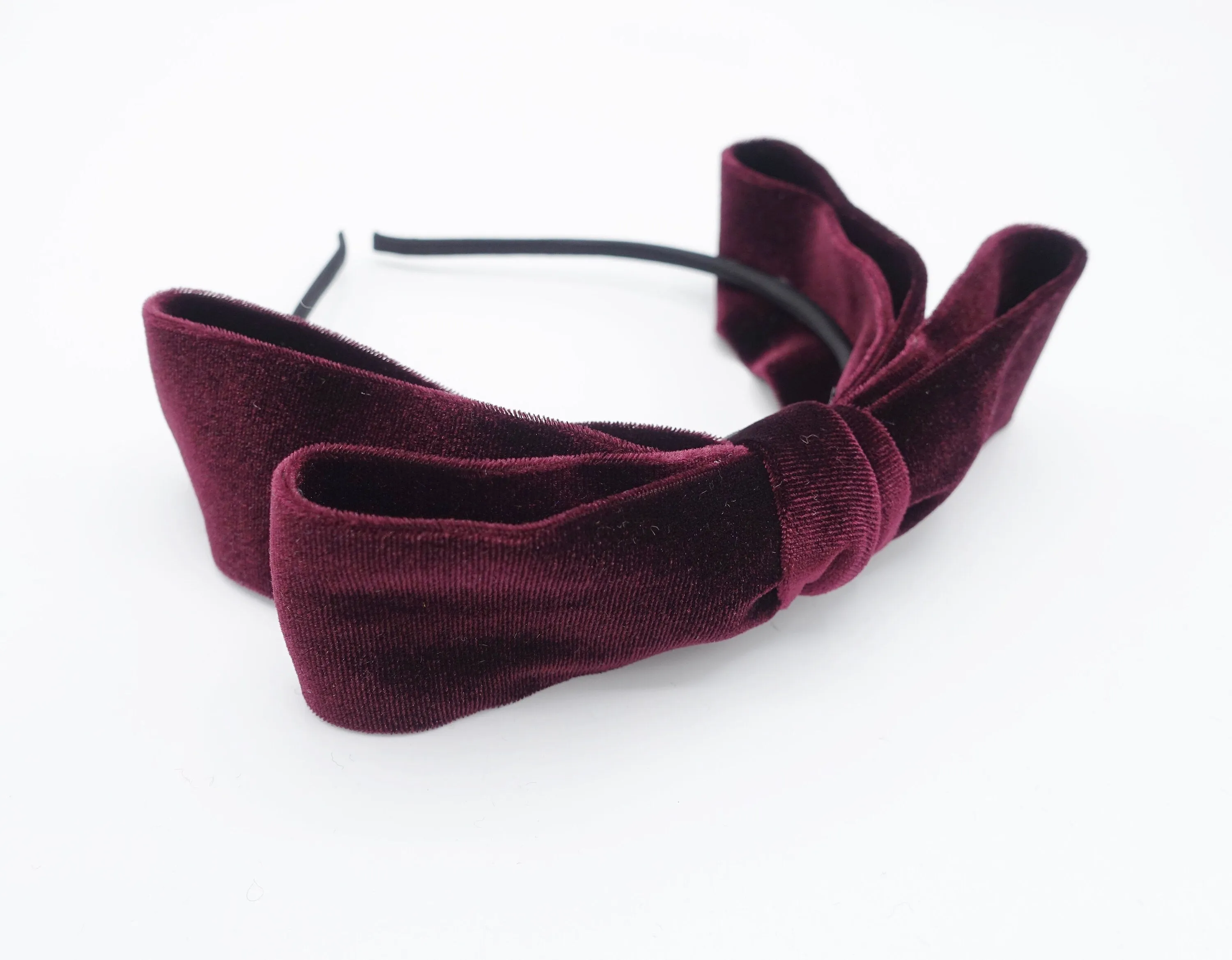 velvet loop bow headband thin hairband women hair accessory