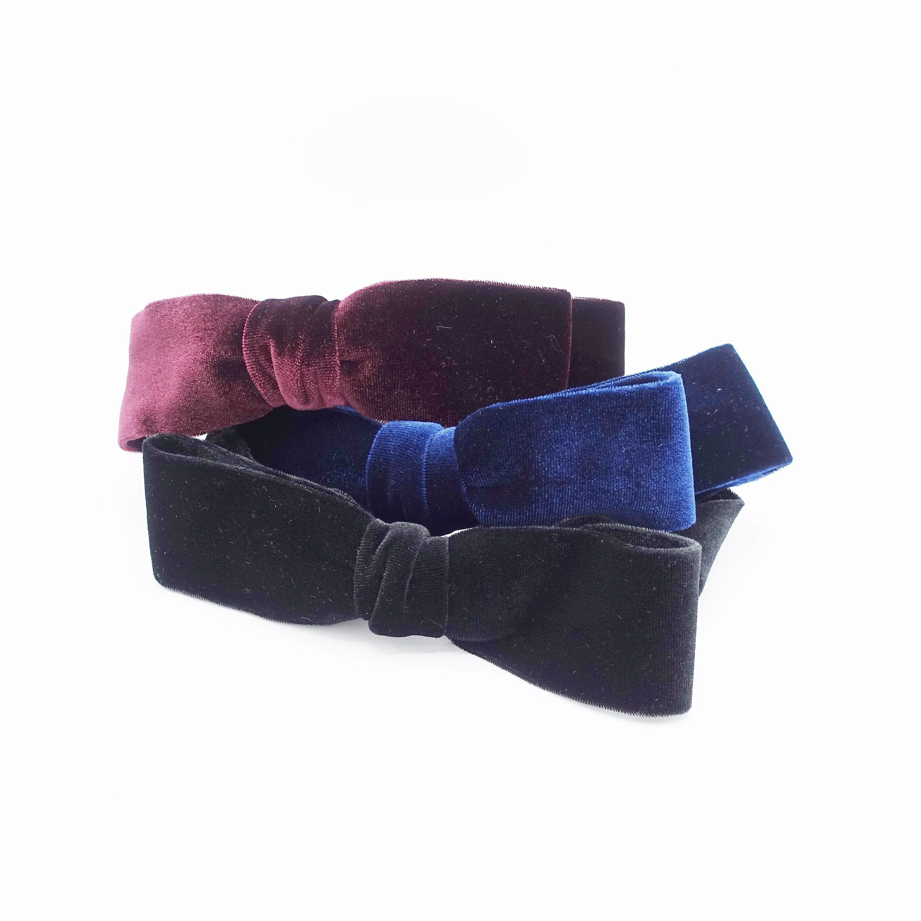 velvet loop bow headband thin hairband women hair accessory