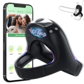 Vibrating Cock Ring with APP, Triangular Penis Ring with 10 Vibration Modes