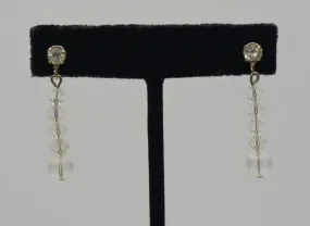 Vintage Crystal Glass Faceted Bead Dangle Earrings