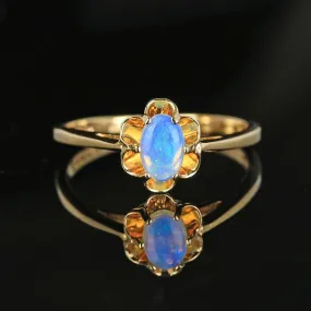 Vintage Gold Buttercup Opal Solitaire Ring