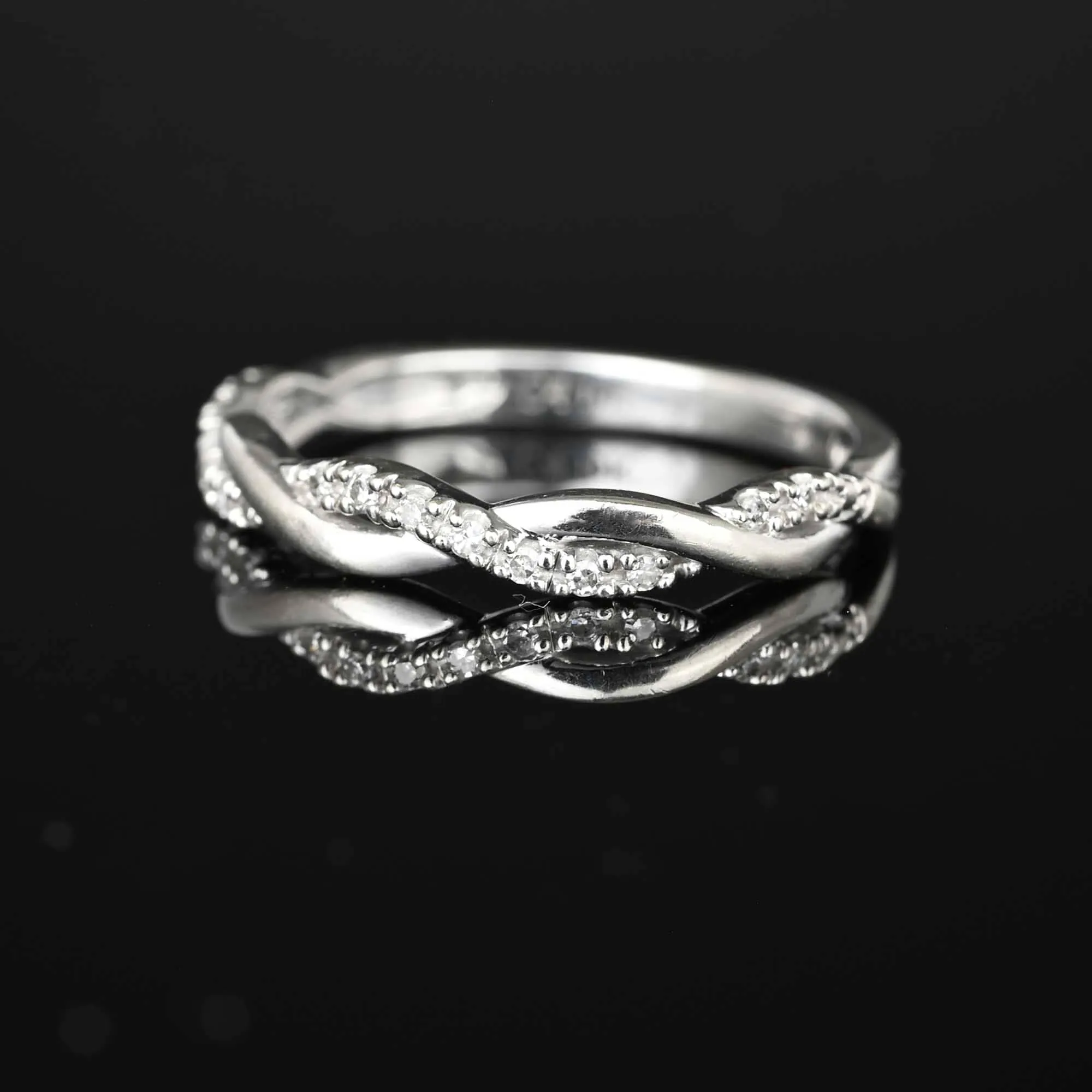 Vintage Half Eternity Weave Diamond Ring Band