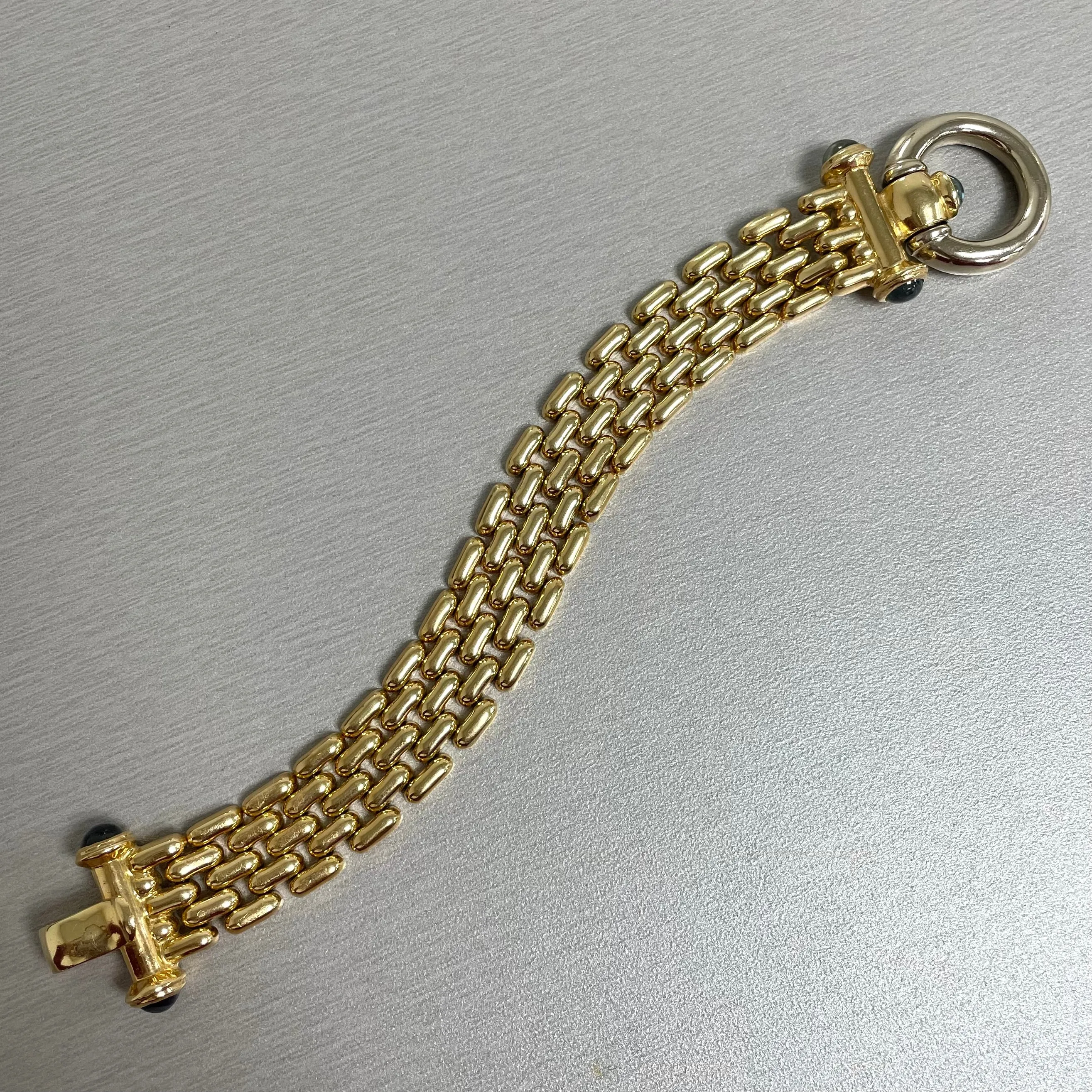 Vintage Sapphire Bolt Gold Chain Bracelet (3.00 ct Sapphires) in Yellow Gold