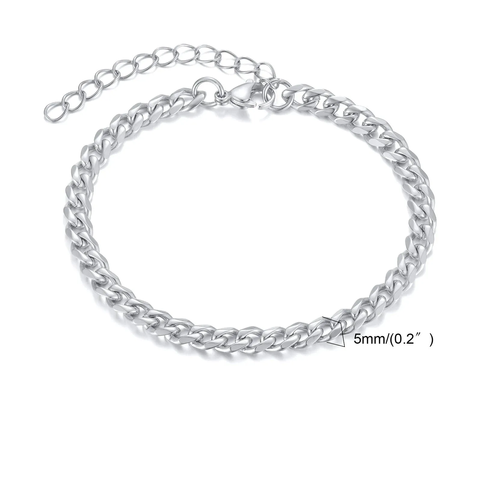 Vnox Basic Cuban Chain Bracelets for Men and Women