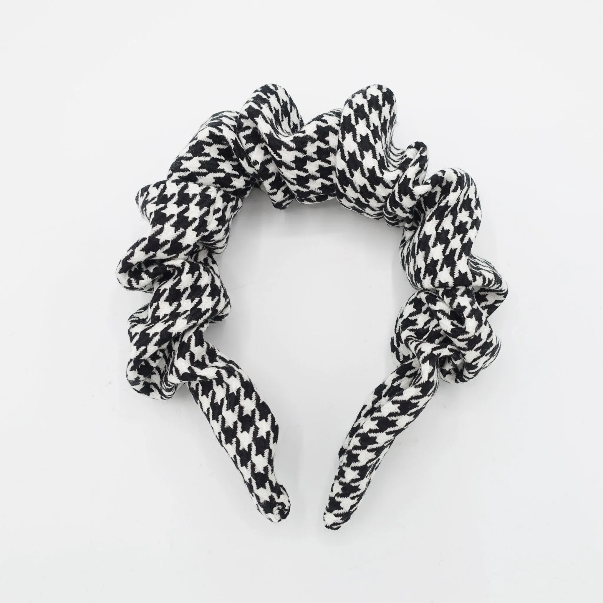 volume wave headband houndstooth check stylish hairband women hair accessories