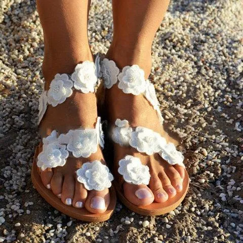 White sandals ring toe sandals, bridal sandals for wedding