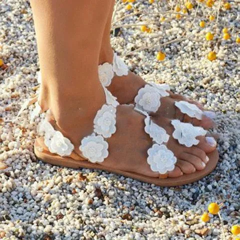 White sandals ring toe sandals, bridal sandals for wedding