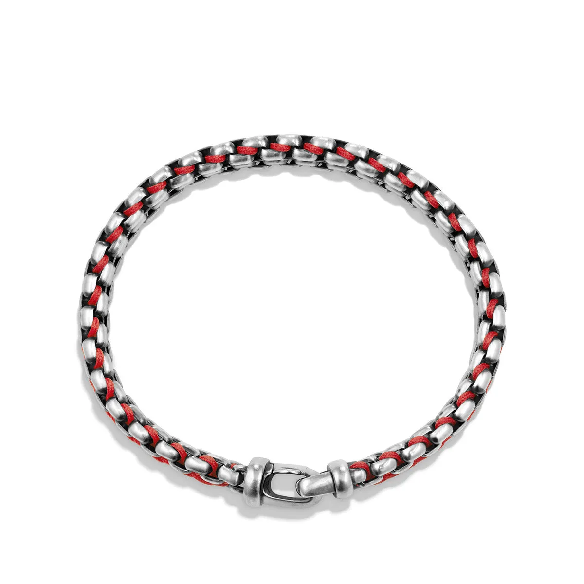 Woven Box Chain Bracelet in Red