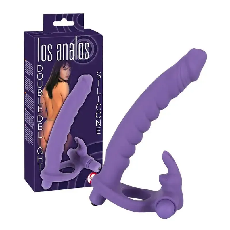 You2toys Purple Vibrating Penis Dildo with Cock Ring and Clit Stim